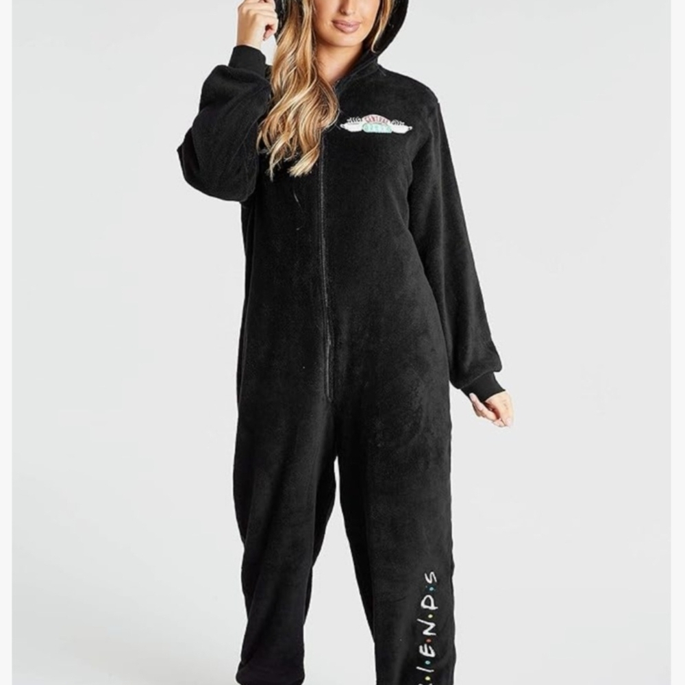 FRIENDS Black Fleece One-Piece Jumpsuit